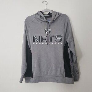 NBA Nets basketball hoodie sz L gray